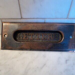 antique victorian metal letter slot